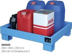 Produktfoto 1 von AW 60-1, RAL 2000 Stahlauffangwanne o. G-Rost 65l, 800x500x290 mm, RAL 2000