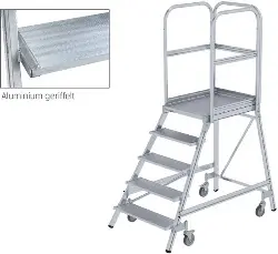Produktfoto 1 von 50104 Alu-Podestleiter, einseitig begehbar, 4 stufig (3+1)