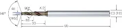 2.PD.01200.090.IC CrazyDrill Coolpilot VHM RIP 3xd, Inox, IKZ, 1,20mm MIKRON