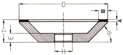 Produktfoto 1 von D126-C100-BVIII / 100X10X2X20 Diamant-Tellerschleifscheibe C100, Form 12 A2, Dm 100 mm