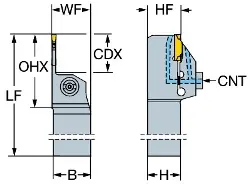 Produktfoto 1 von LF123K25C3232E SANDVIK COROCUT 1-2 Halter mit HP