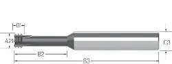 412352 Gewindefräser, VHM,AlTiSiN,UNI BGFS 2,5xD,MF 8-MF10x0,75 JBO