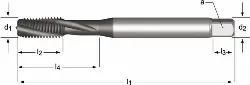 26182511 HSCO-XP Shark Gewindebohrer,Sc, hwarz,Metrisch,Besch. TIALN
