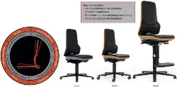 Produktfoto 1 von 9563-9999-3278 Arbeitsstuhl NEON Basisstuhl, Rollen, Flexband grau