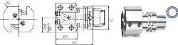 Produktfoto 1 von HA6.V20.R21.090 Werkzeughalter axial 2-fach re ISO12164-3 HSKT 63x 90 SWISS
