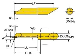 Produktfoto 1 von CXS04T098153215R7014 CoroTurn® XS Vollhartmetallwerkzeug zum Drehen
