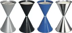 1168 Standascher Ø 400 x H 730 mm Stahlblech lackiert, silber