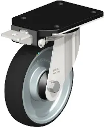 LEX-PATH 160KD-IS-ELS BLICKLE Edelstahl-Lenkrolle mit Anschraubplatte