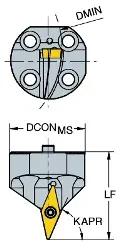 Produktfoto 1 von SL-SVXBL-40A-16-050A CoroTurn® 107 Schneidkopf für SpiroGrooving™