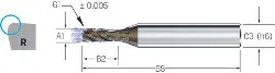 2.CMC42.A3Z4.100.1 CrazyMill Cool-A VHM SNP ER 2,0xd,UNI, IK, Z4, 1,00/R=0,20
