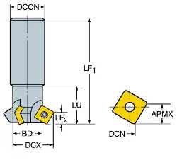 Produktfoto 1 von R2156432V504512 SANDVIK U-MAX Schaftfräser zum Fasen