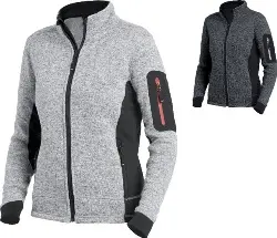 Produktfoto 1 von 79596-1220-M Strick-Fleece-Jacke, Damen anthrazit/schwarz , Gr. M - FH