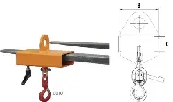 Produktfoto 1 von LH-II 7,5 RAL2000 Lasthaken für Gabelstapler orange RAL 2000