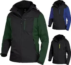 79105-2520-M Softshell-Jacke, Herren JANNIK, grün/schwarz, Gr. M -