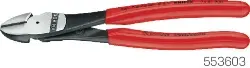 Produktfoto 1 von 74 01 160 KNIPEX-Kraft-Seitenschneider poliert, Kunststoff überzogen