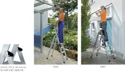 Produktfoto 1 von 40224 Aluminium-Stufen-Stehleiter beidseitig begehbar 2x12Stufen