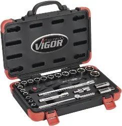 Produktfoto 1 von V2460N Steckschlüssel-Satz 1/2' 25-teilig -VIGOR-