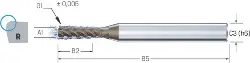 Produktfoto 1 von 2.CMC42.N2Z4.150.1 CrazyMill Cool-N VHM SNP ER 4,0xd,UNI, IK, Z4, 1,50/R=0,10