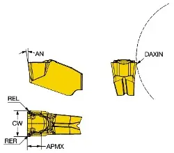 Produktfoto 1 von QFT-H-0400-03-TF1135 SANDVIK CoroCut QF Wendeschneidplatte zum Axialeinstechen