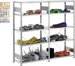 Produktfoto 1 von 20097046 Steckregal 150 kg, RAL 7035 AR H2000 x B1000 x 600 mm -META-
