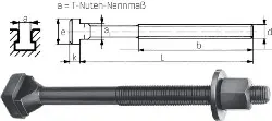 Produktfoto 1 von 85852 T-Nutenschraube Mutter/Scheibe DIN 787 22-M20x250 AMF