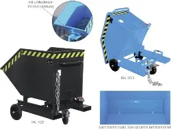 Produktfoto 1 von SKW-ET 600 B Späne-Kastenwagen RAL5012, mit Sieb+Ablasshahn, 600l, -BAUER-