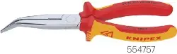 Produktfoto 1 von 26 26 200 KNIPEX-VDE-Flachrundzange mit Schneide, gewinkelt