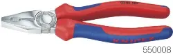 Produktfoto 1 von 03 05 200 KNIPEX-Kombizange, verchromt m. Mehrkomponentenhüllen