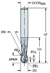 Produktfoto 1 von R2166216030AO15G1610 SANDVIK COROMILL PLURA-Kugelschaftfräser sphärisch