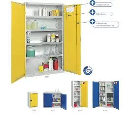 Produktfoto 1 von 7591062 / 9900019992 Umweltschrank Basic-Plus 2 Wa. grau/gelb, H900xB500xT500mm