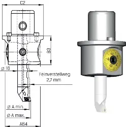 Produktfoto 1 von 204.064.025.045 Ausdrehkopf Modular Werksnorm ST 6x 3,0- 88,1