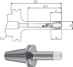 Produktfoto 1 von 43214001000 Spannfutter CentroP Mini lang ISO 7388-1 AD/AF 40xCP11M