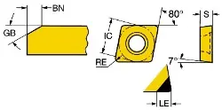 Produktfoto 1 von CCGW09T304S01020F7125 SANDVIK CoroTurn 107 Schneidplatte zum Drehen