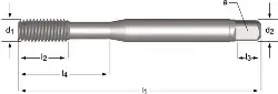 Produktfoto 1 von 26181259 DORMER Gewindeformer , M, HSCO, DIN 2174, 6HX