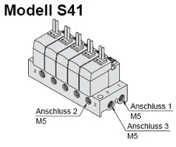 Produktfoto 1 von VV100-S41-05-M5 SMC Mehrfachanschlussplatte