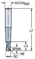 Produktfoto 1 von R2162416030CAP16G1610 SANDVIK COROMILL PLURA-Schaftfräser mit Eckenradius