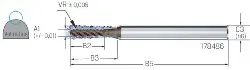 Produktfoto 1 von 2.CMC30.N5Z4.800.1 CrazyMill Cool-N VHM RIP VR 4,5xd,UNI, IK, Z4, 8,00/R=4,00