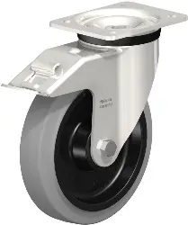 LKX-POEV 200XKA-FI-SG BLICKLE Edelstahl-Schwerlast-Lenkrolle mit Anschraubplatte