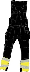 Produktfoto 1 von 19169-711-091782C64 MASCOT Kombihose, Hängetaschen, Stretch, schwarz/gelb, Schrittlänge 82, Gr.C64