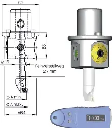 Produktfoto 1 von 206.064.025.045 Ausdrehkopf Modular digital Werksnorm ST 6x 3,0- 88,1