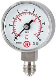 Produktfoto 1 von 4101 4101, Standardmanometer, CrNi-Stahl, G 1/4 unten, 0 - 1,0 bar, Ø 40