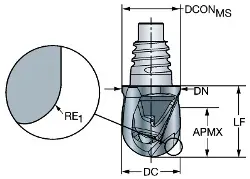 Produktfoto 1 von A31616BM21006280G1730 CoroMill® 316 Vollhartmetall-Fräskopf für die Profilbearbeitung
