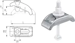 Produktfoto 1 von 73965 Spannpratze kurz mit U-Stück Nr. 6313K 76x174 mm AMF