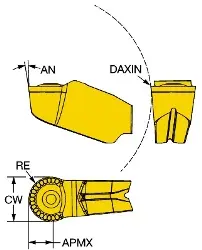 Produktfoto 1 von QFU-H-0400-RM1105 SANDVIK CoroCut QF Wendeschneidplatte zum Axialeinstechen