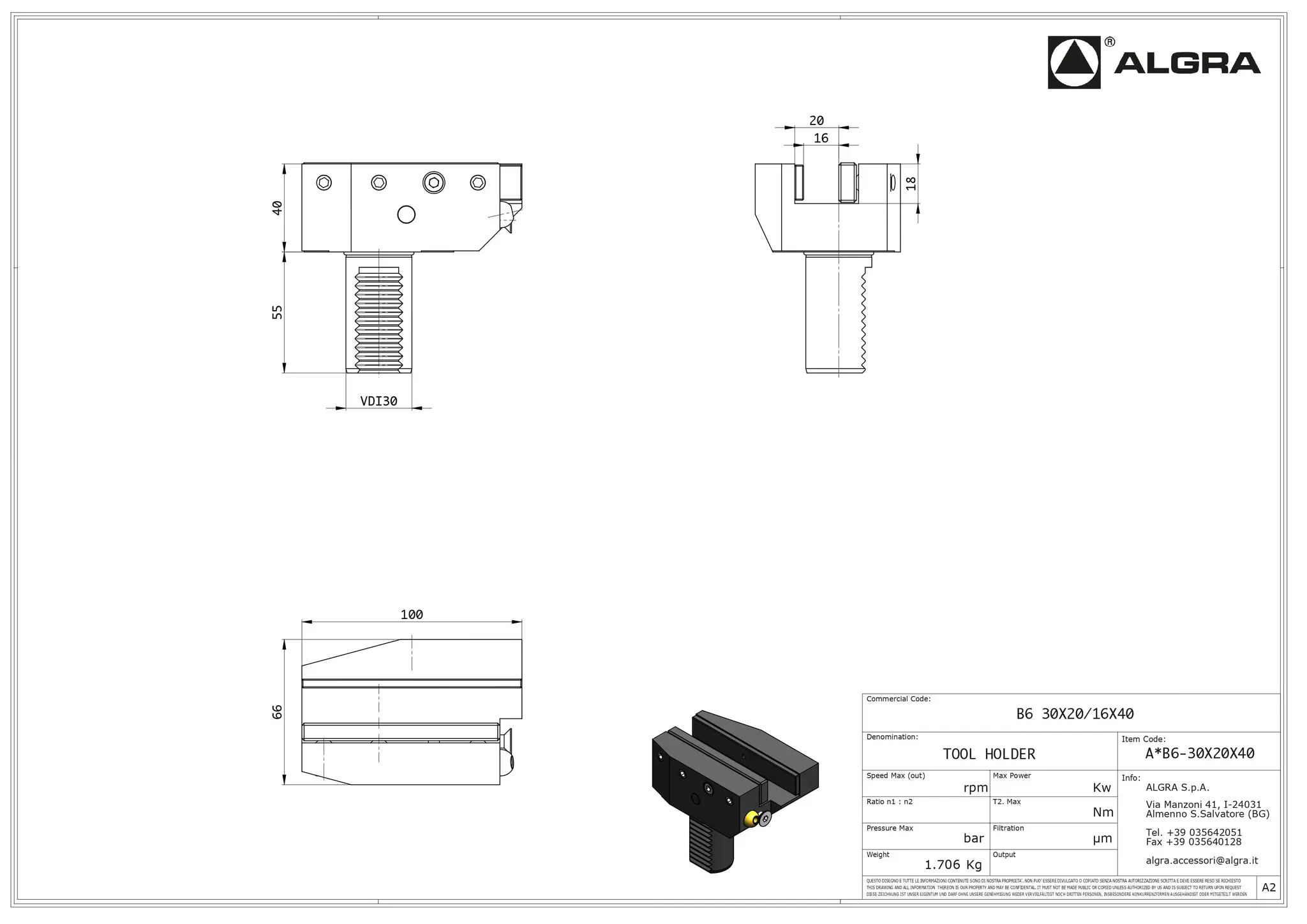 Produktfoto 1 von B6 30X20/16X40