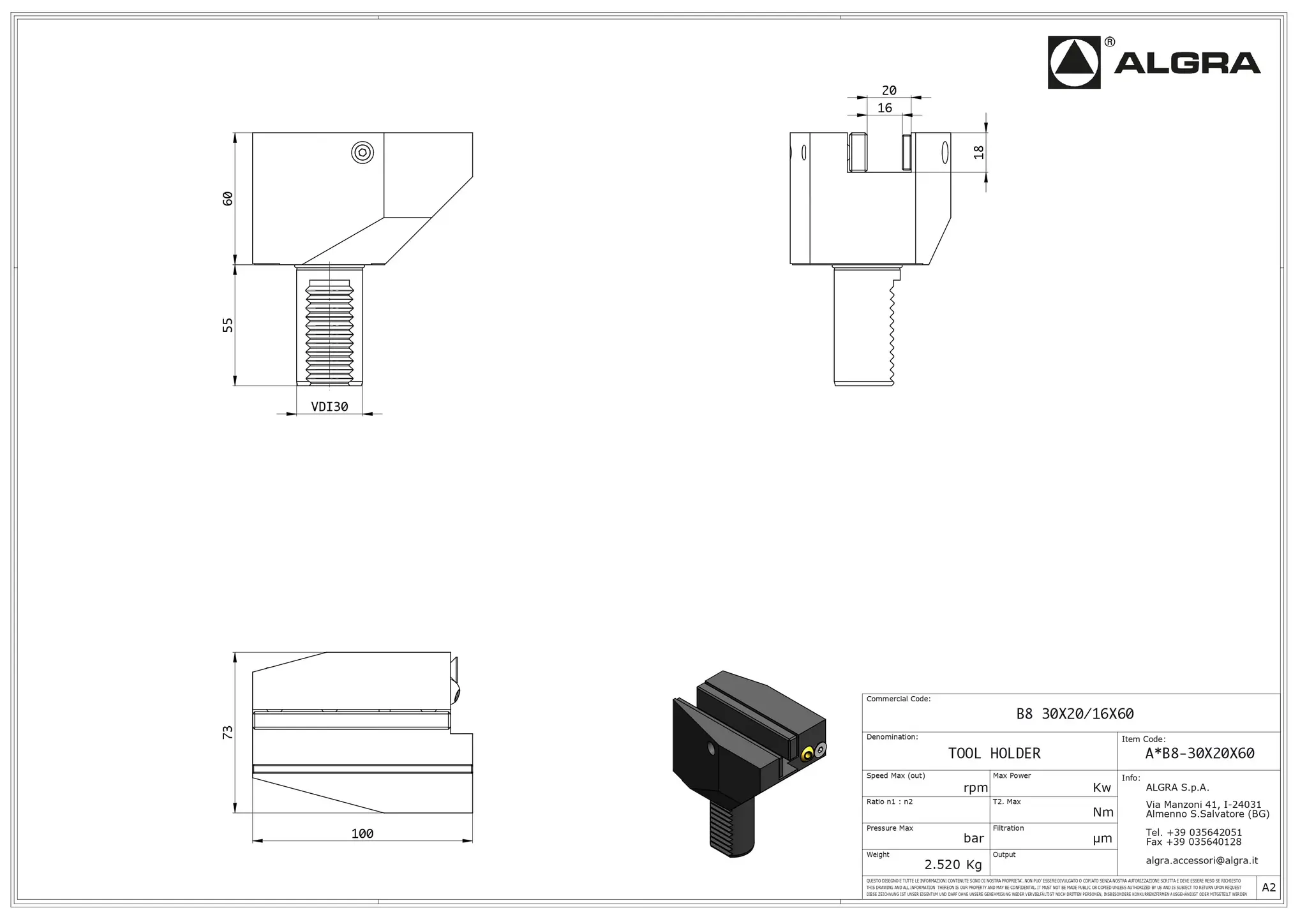Produktfoto 1 von B8 30X20/16X60