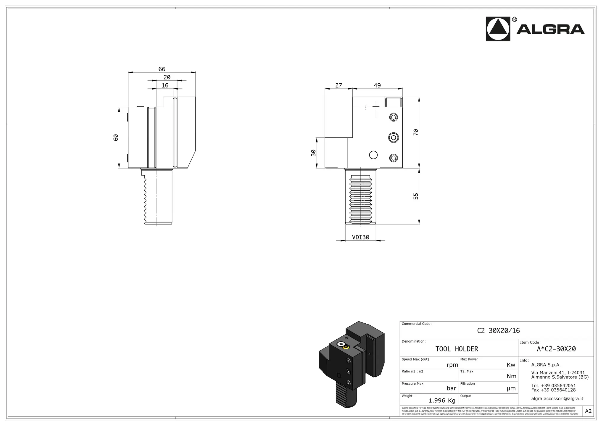 Produktfoto 1 von C2 30X20/16