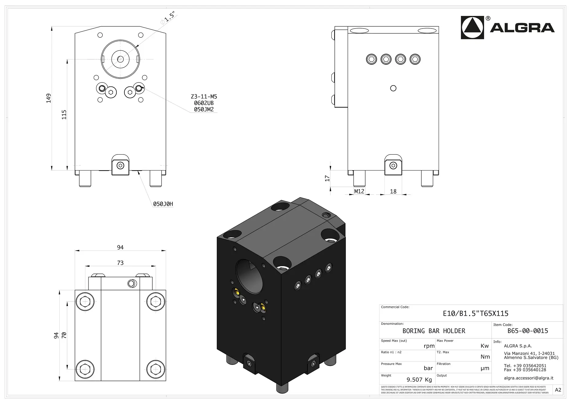 Produktfoto 1 von E10/B1.5"T65X115