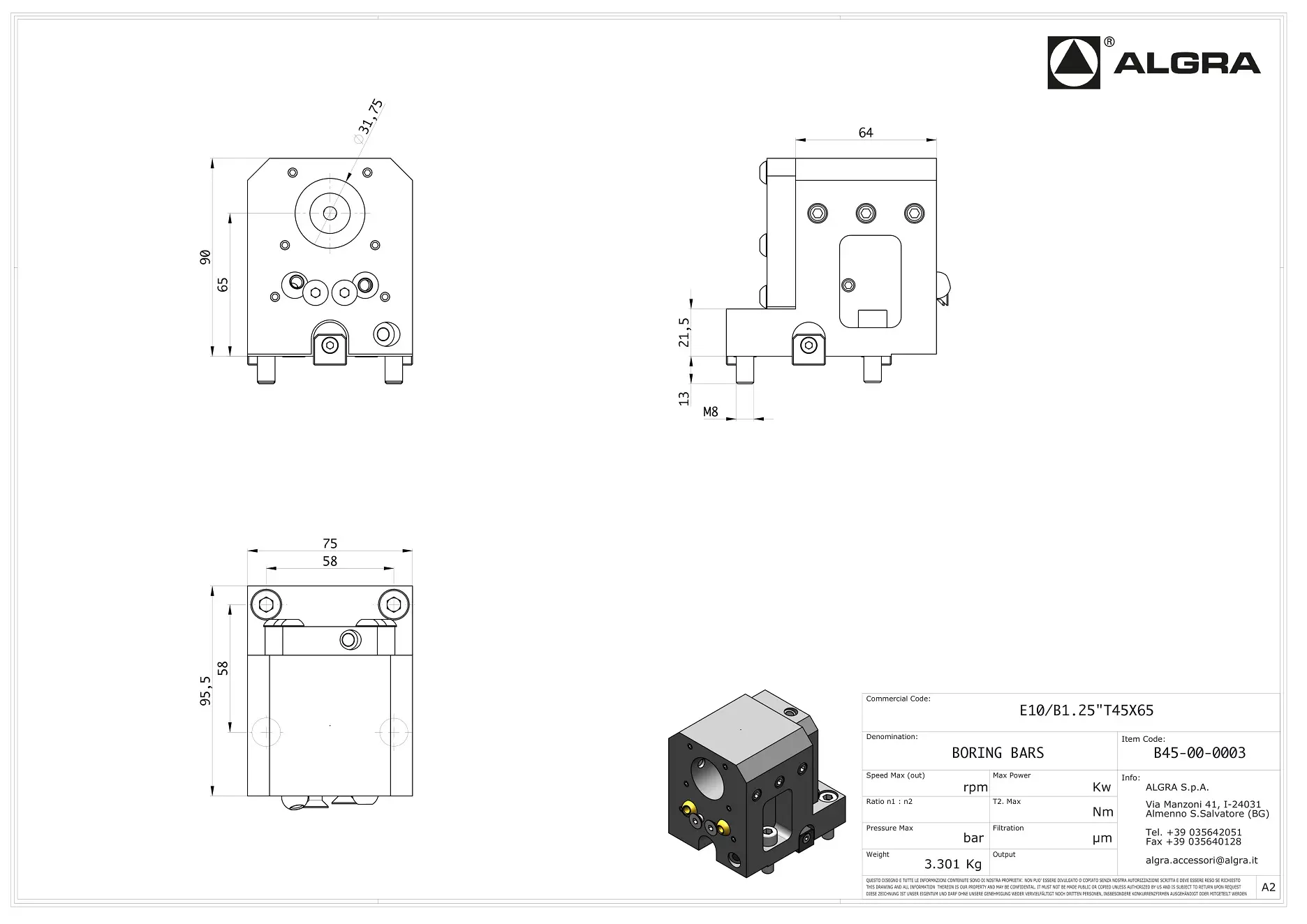 Produktfoto 1 von E10/B1.25"T45X65