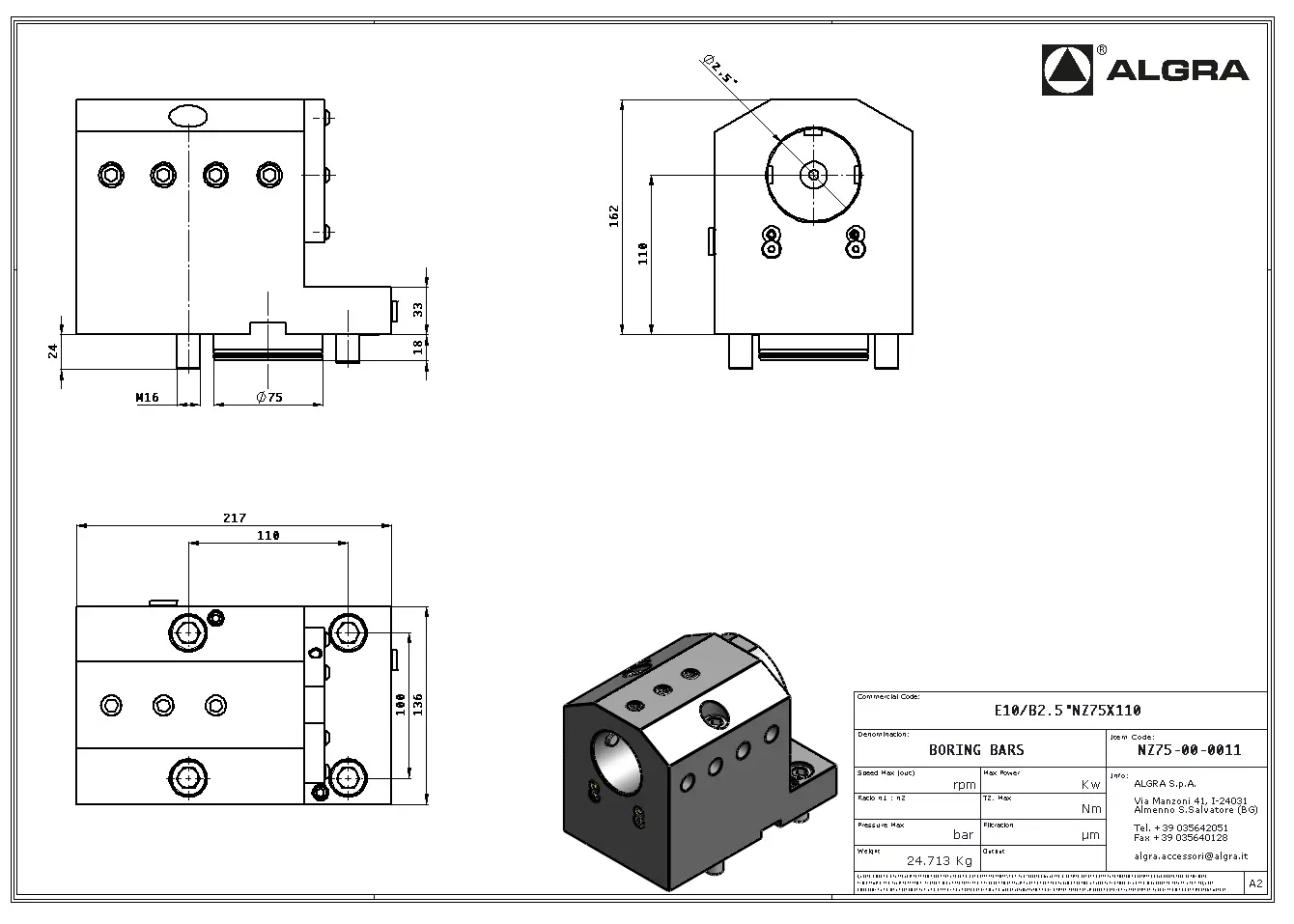 Produktfoto 1 von E10/B2.5"NZ75X110